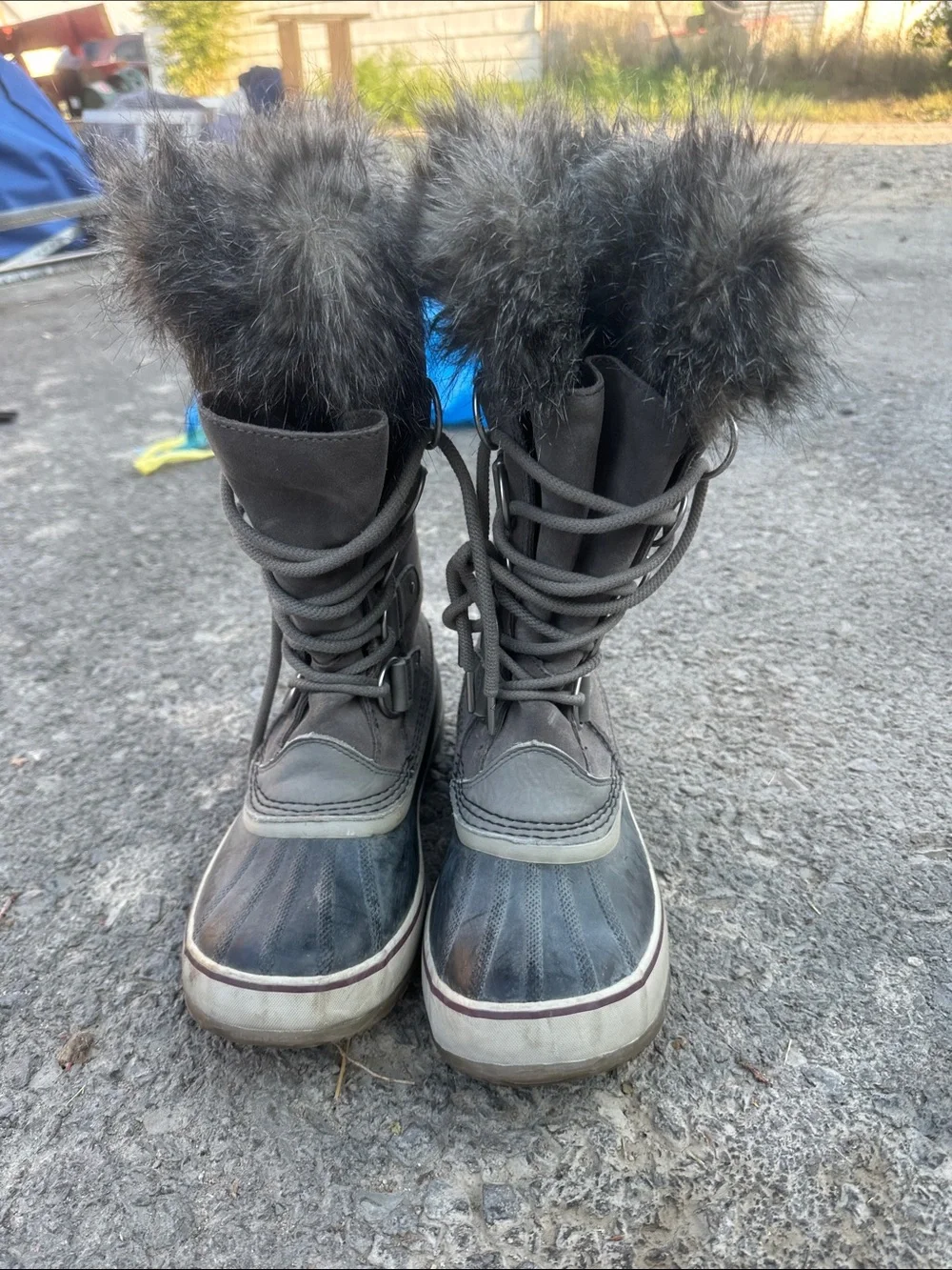 Sorel Women's Black Faux Fur Winter Rain Boots